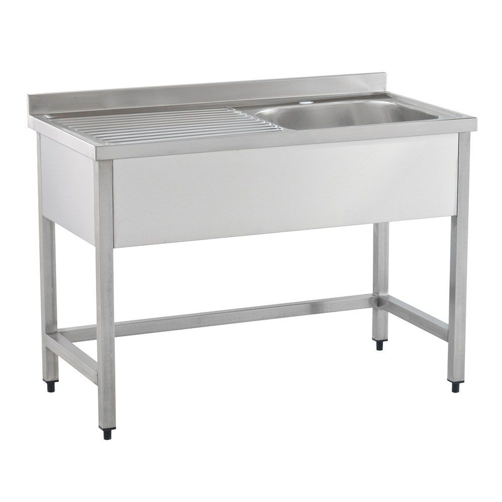 Spalator cu 1 cuva pe partea dreapta si picurator, inox, 160*60*85 cm - 1
