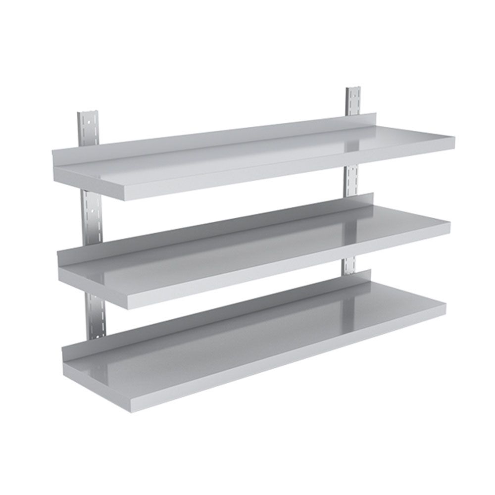 Polita inox tripla de perete ajustabila - 0