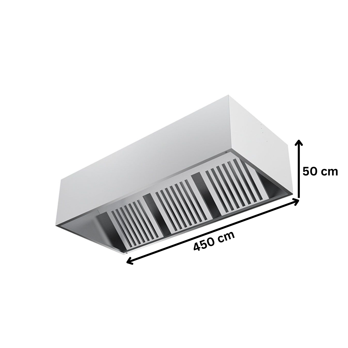 Hota cubica de perete cu filtre, inox, 450*110*50 cm - 1
