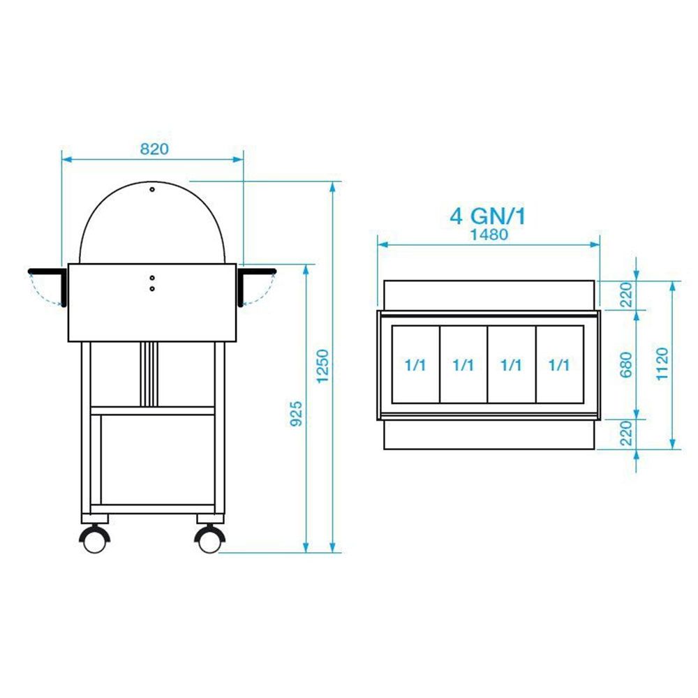 Carucior autoservire rece 4*GN1/1 - 1