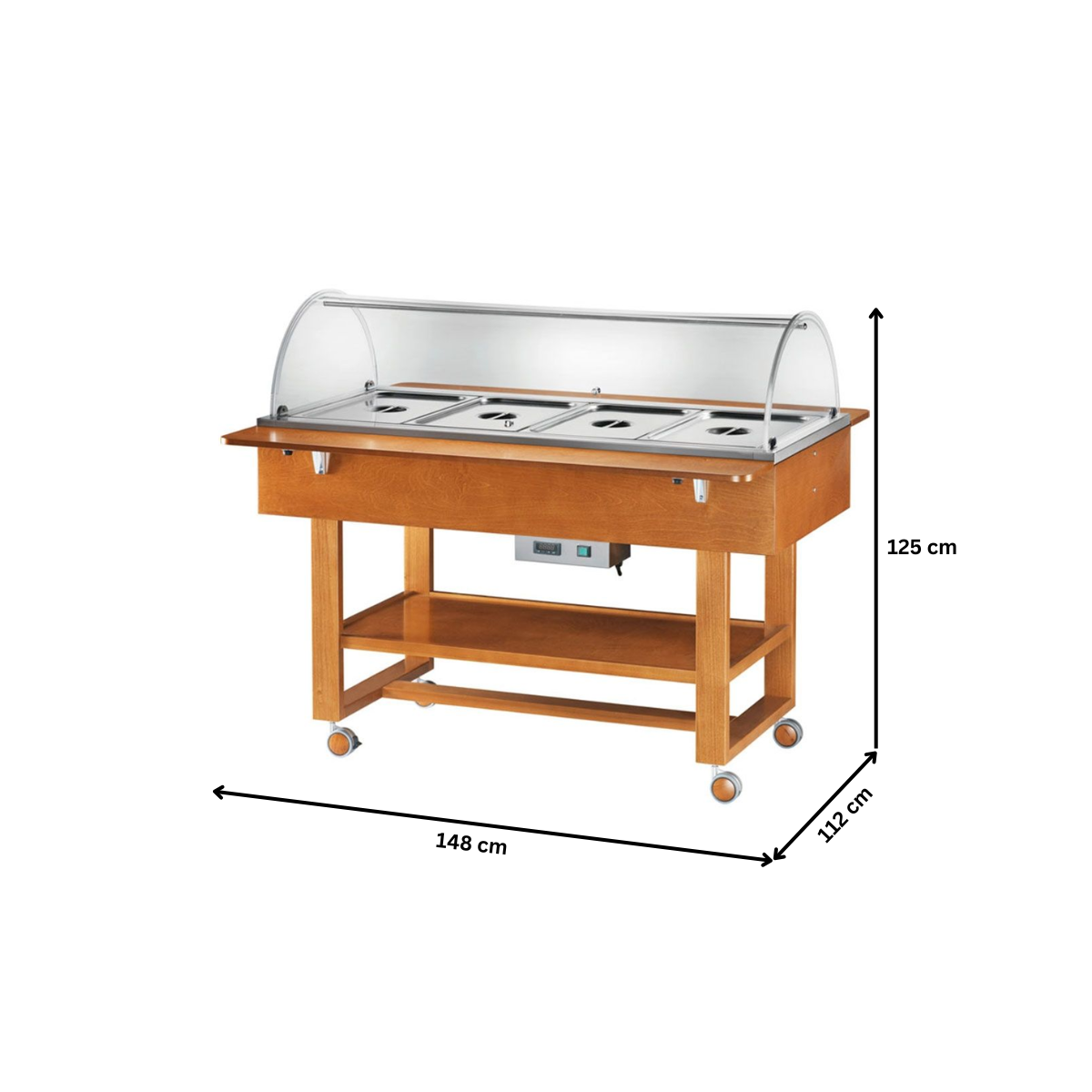 Carucior autoservire bain marie 4*GN1/1 - 4