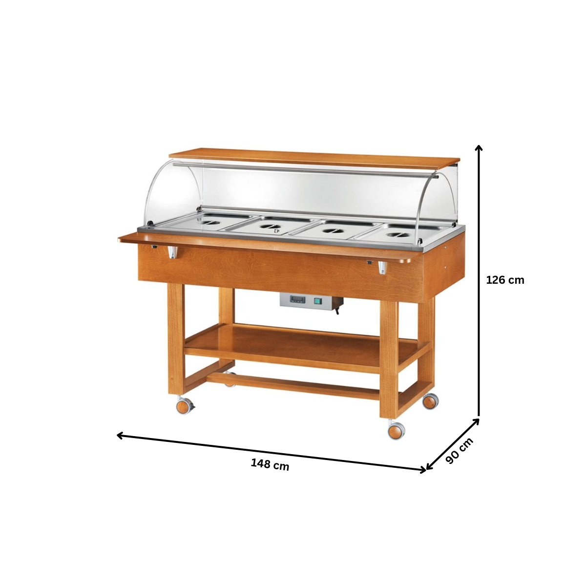 Carucior autoservire bain marie 4*GN1/1 - 4