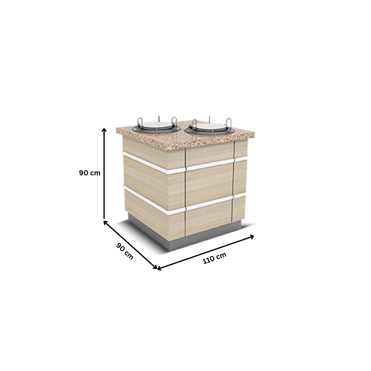 Bufet cald GLASGOW pentru farfurii 110 cm - 1
