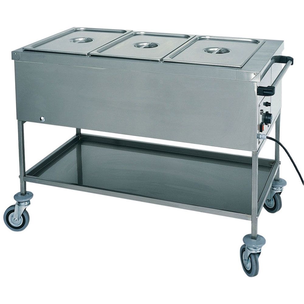 Carucior tip bain marie cu 2 cuve - 0