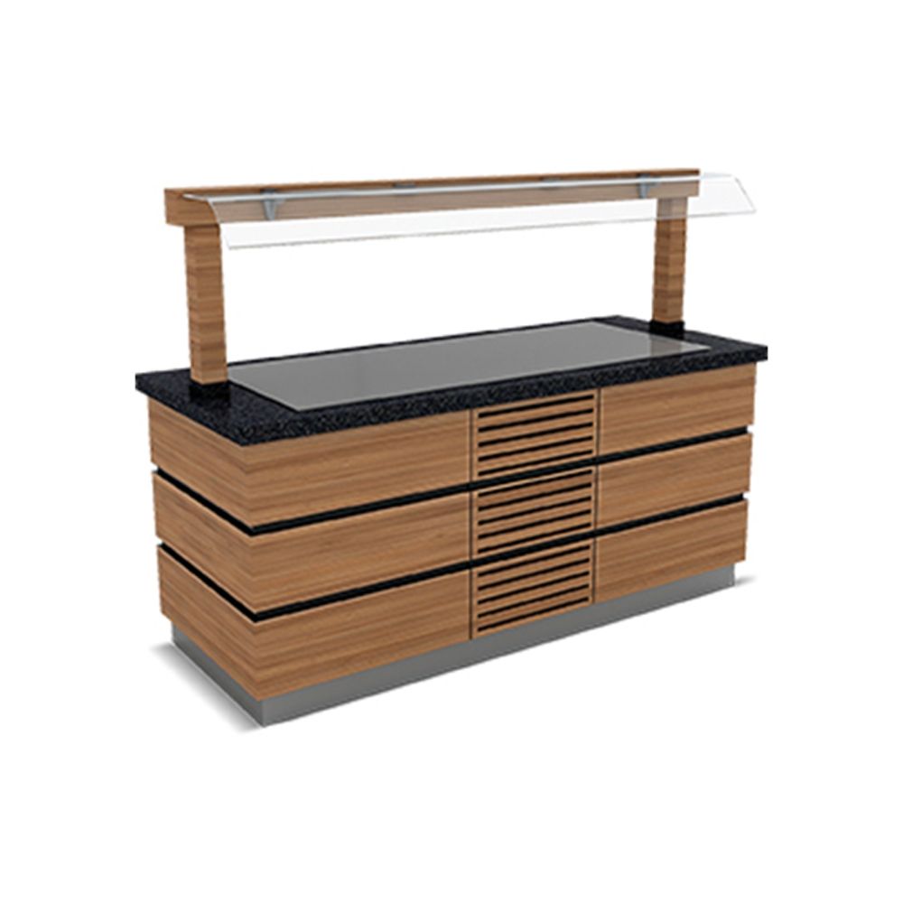 Bufet rece KOBE cu blat expunere inox si suprastructura 200 cm - 0