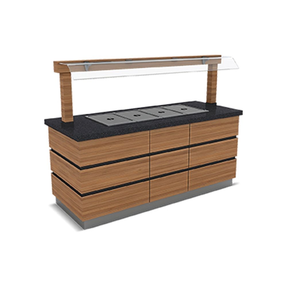 Bufet cald KOBE 2 GN 1/1 tip bain marie cu suprastructura 120 cm - 0