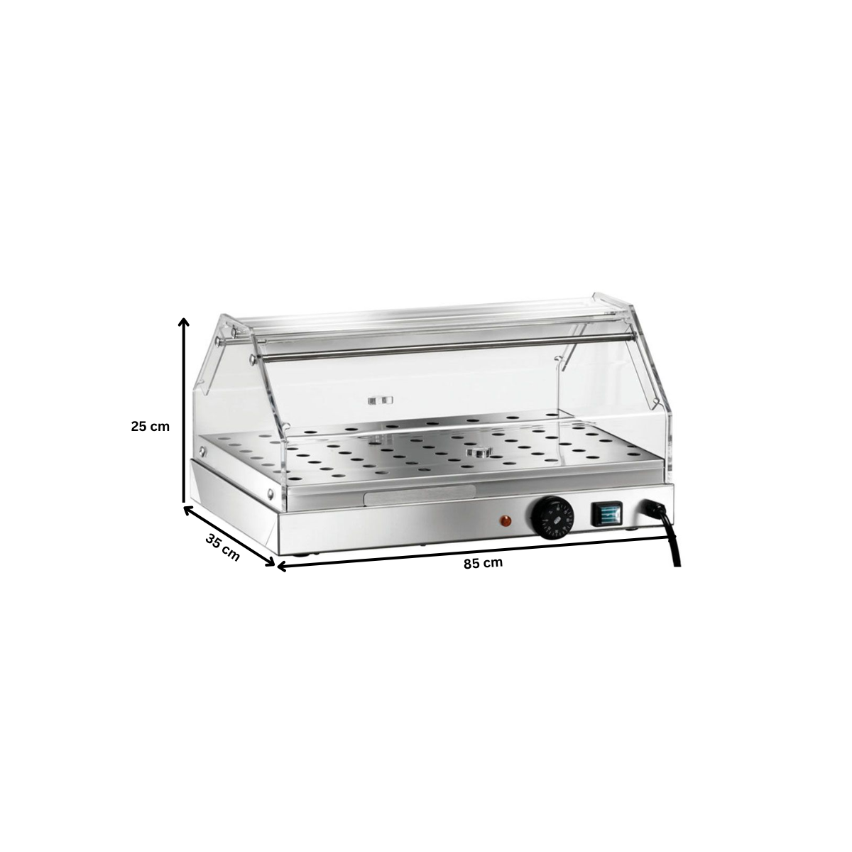 Vitrina calda de banc cu 1 polita - 1