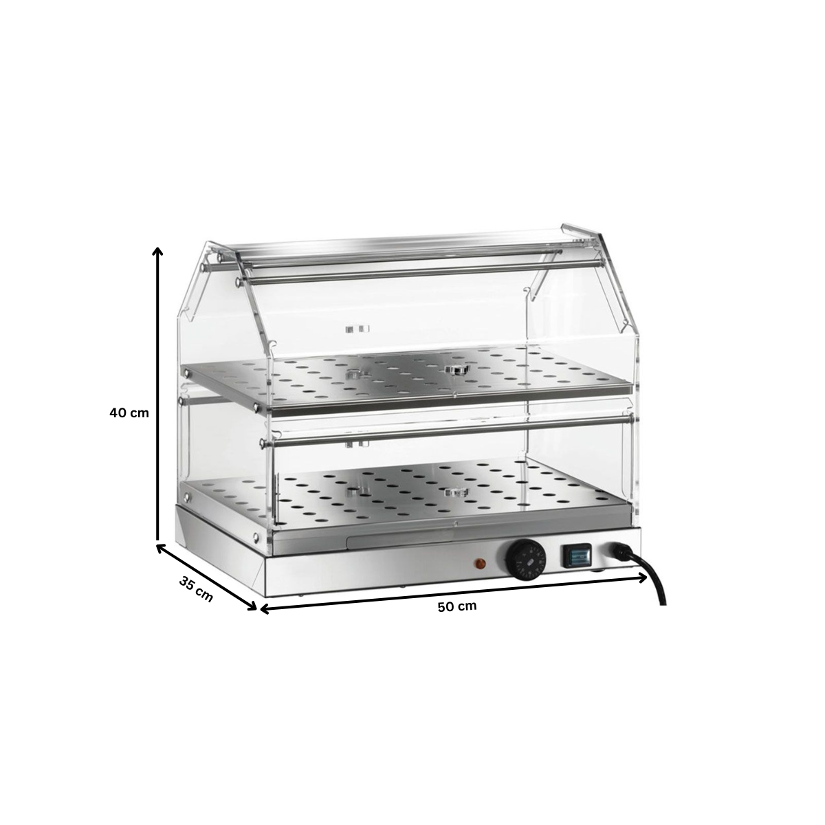 Vitrina calda de banc cu 2 polite - 1