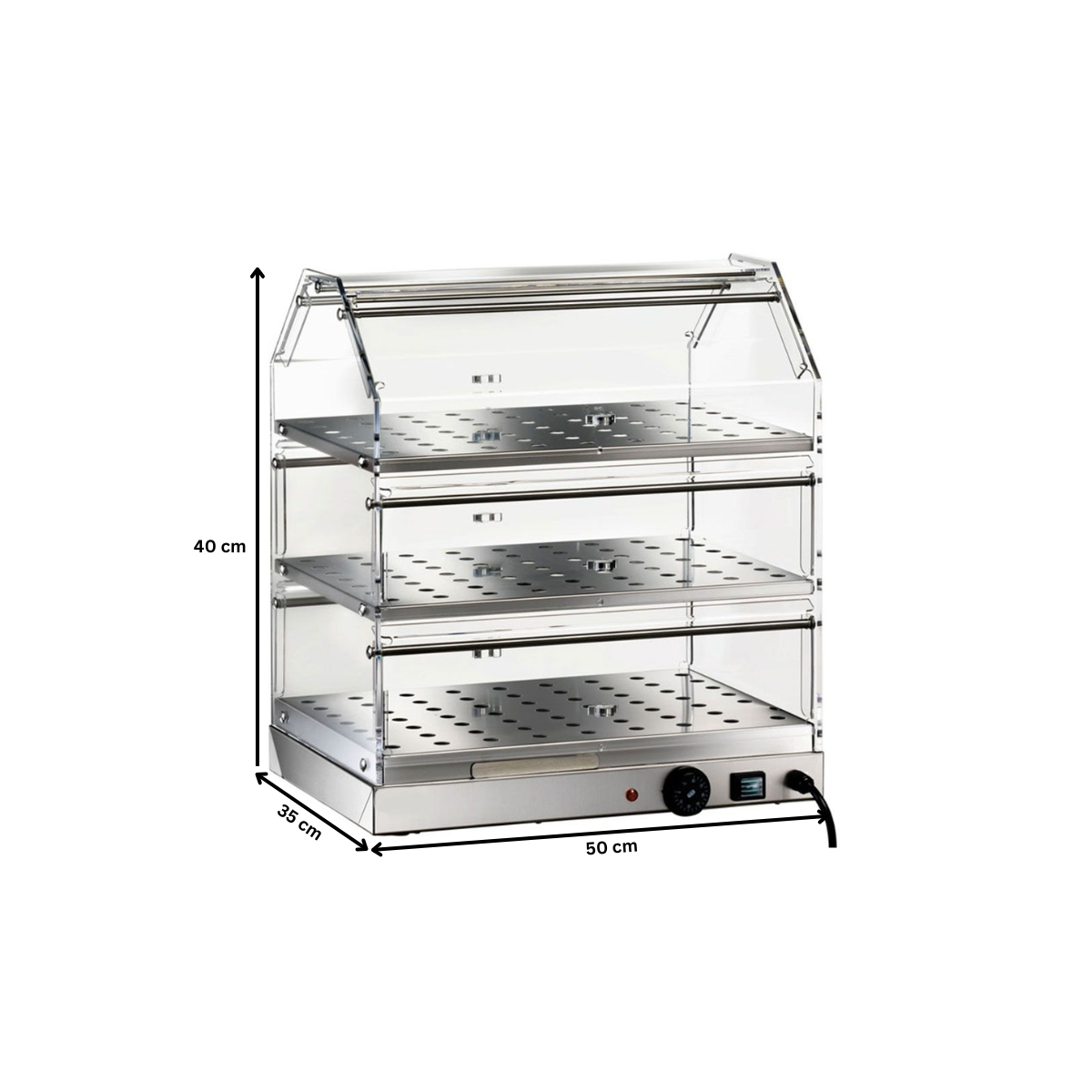 Vitrina calda de banc cu 3 polite - 1