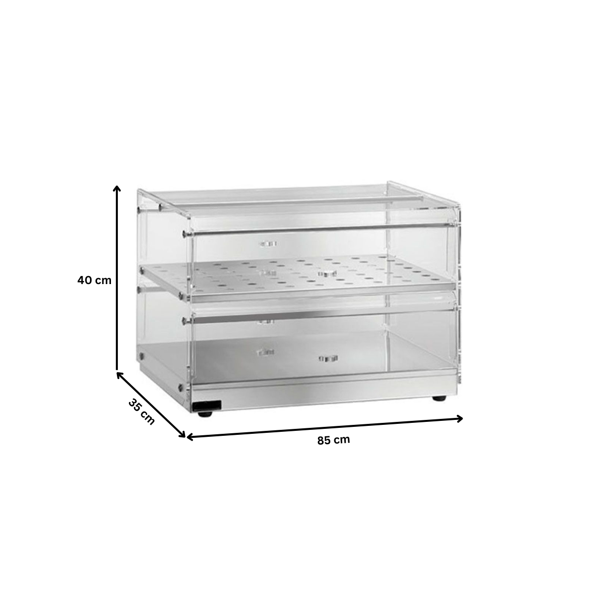 Vitrina neutra de banc cu 2 polite - 1