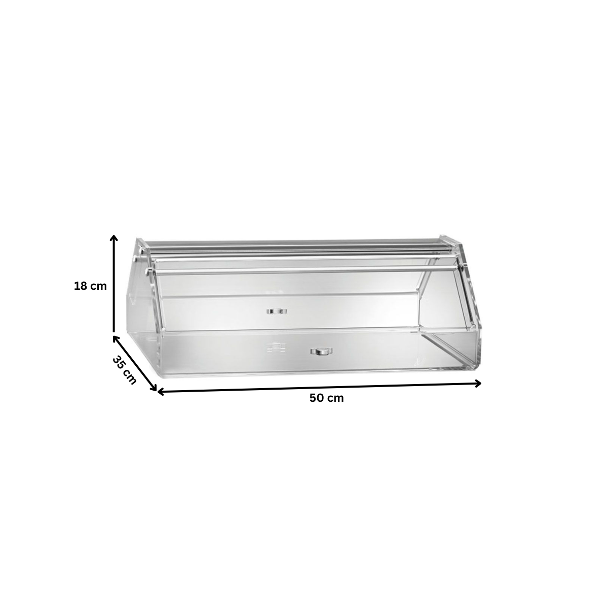 Vitrina neutra de banc pentru patiserie, 1 polita, 50*35*18 cm - 1