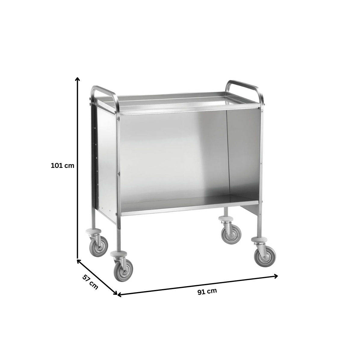 Carucior inox transport farfurii cu 2 polite - 1