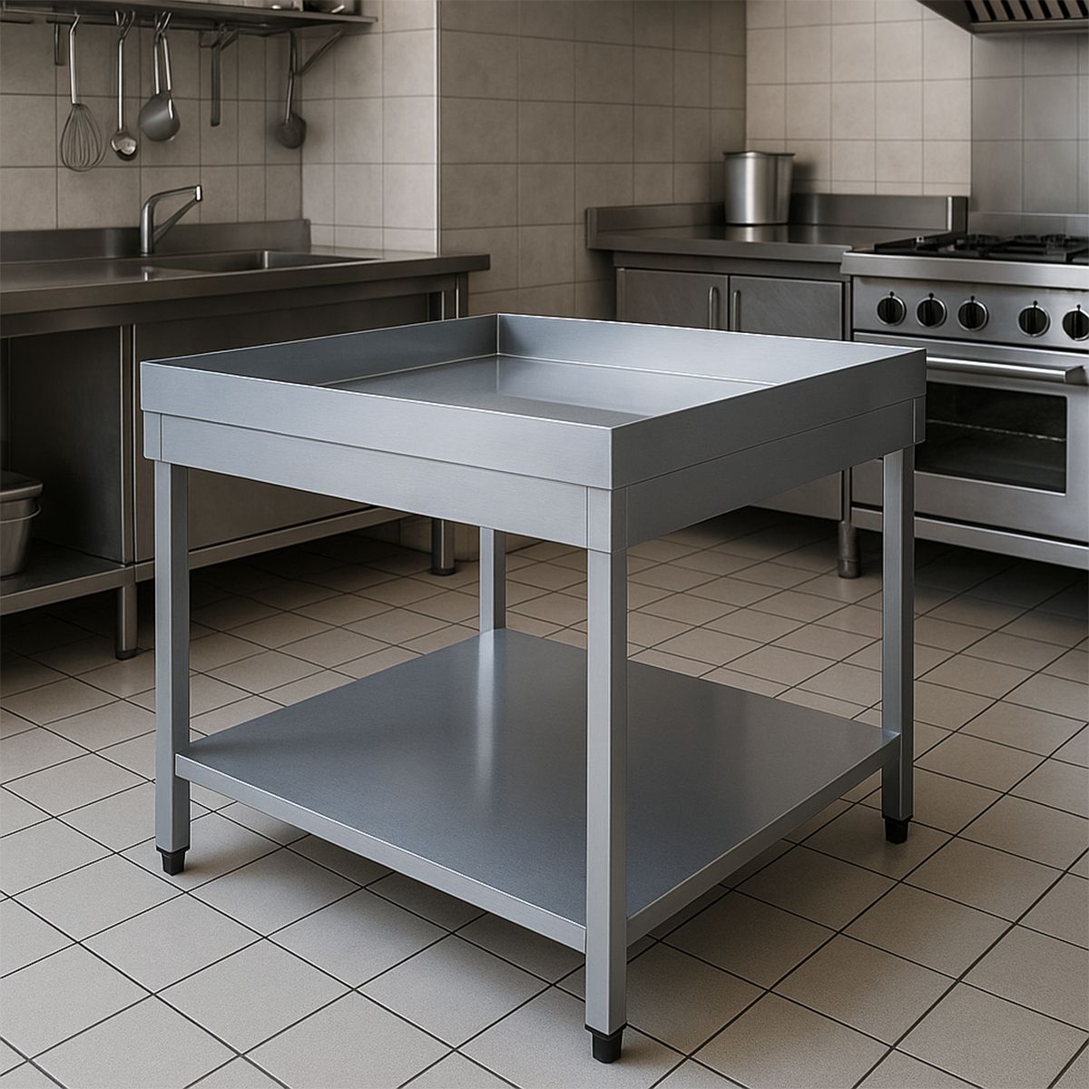 Masa inox expunere peste cu polita inferioara 150*120*80 - 4