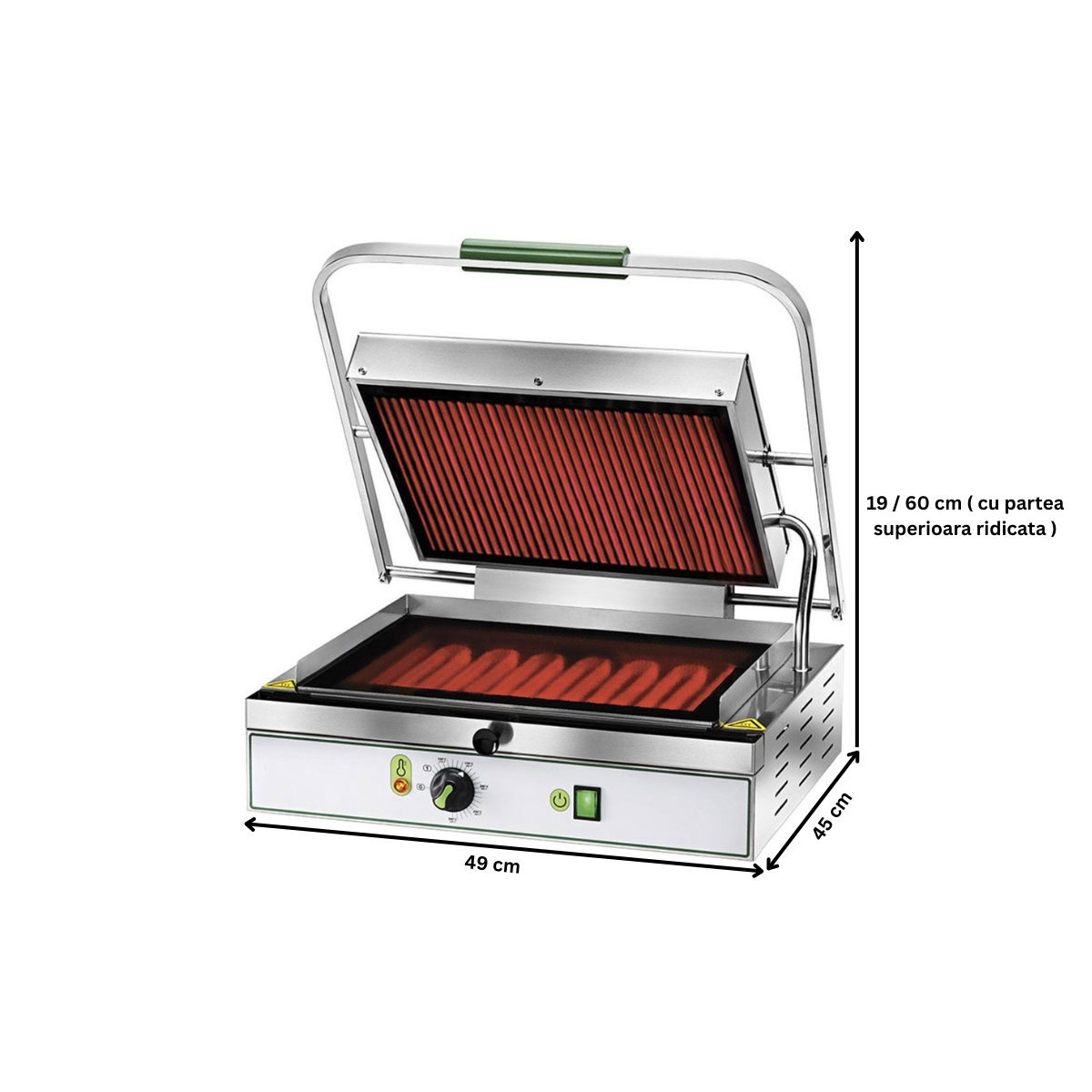 Toaster cu suprafata superioara striata si baza neteda vetroceramica - 1