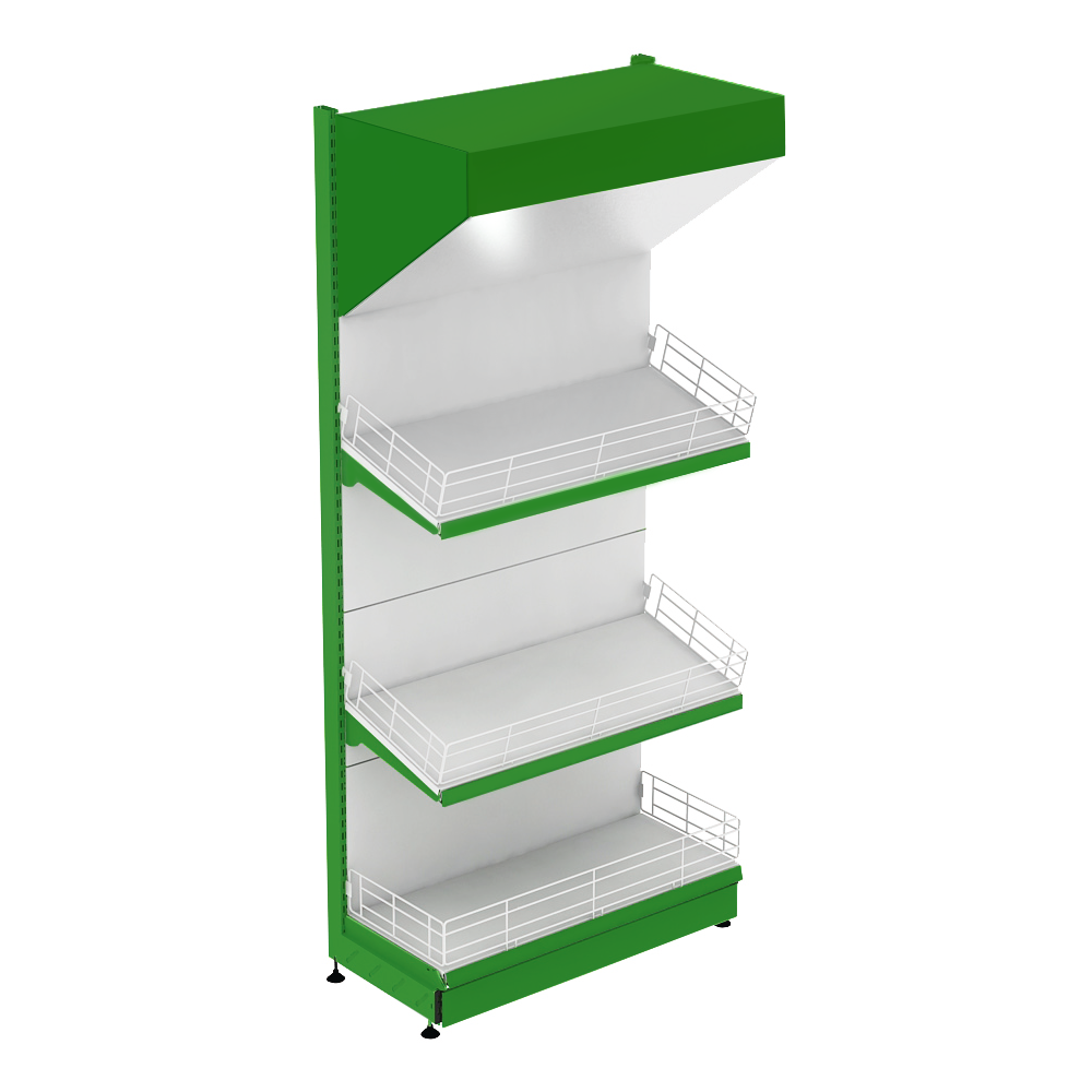 Raft metalic legume fructe 70*227h cm baza 60 cm 2 polite si pazie oglinda - 1