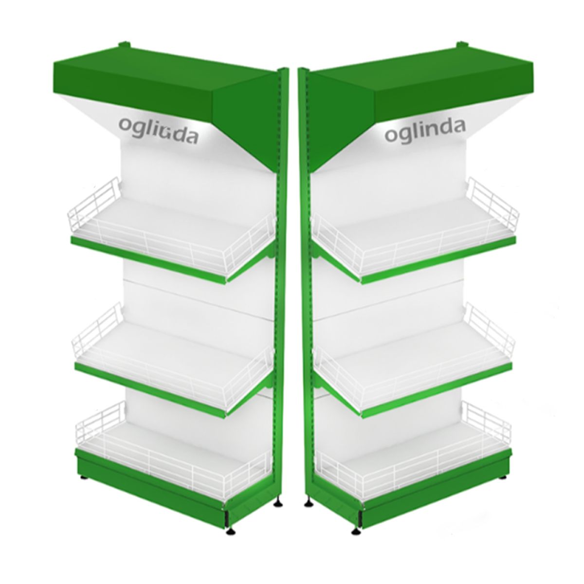 Raft metalic legume fructe 125*227h cm baza 60 cm 2 polite si pazie oglinda - 2