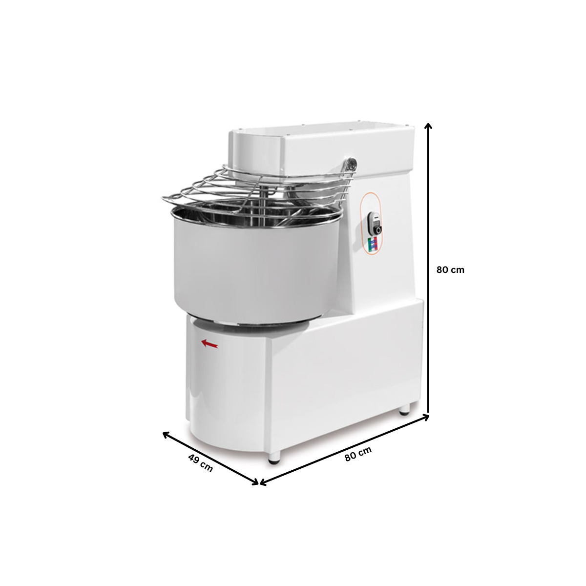 Malaxor aluat RESTO ITALIA, inox, 50 lt, 43 kg, cap fix si 1 viteza, 49*80*80 cm - 3