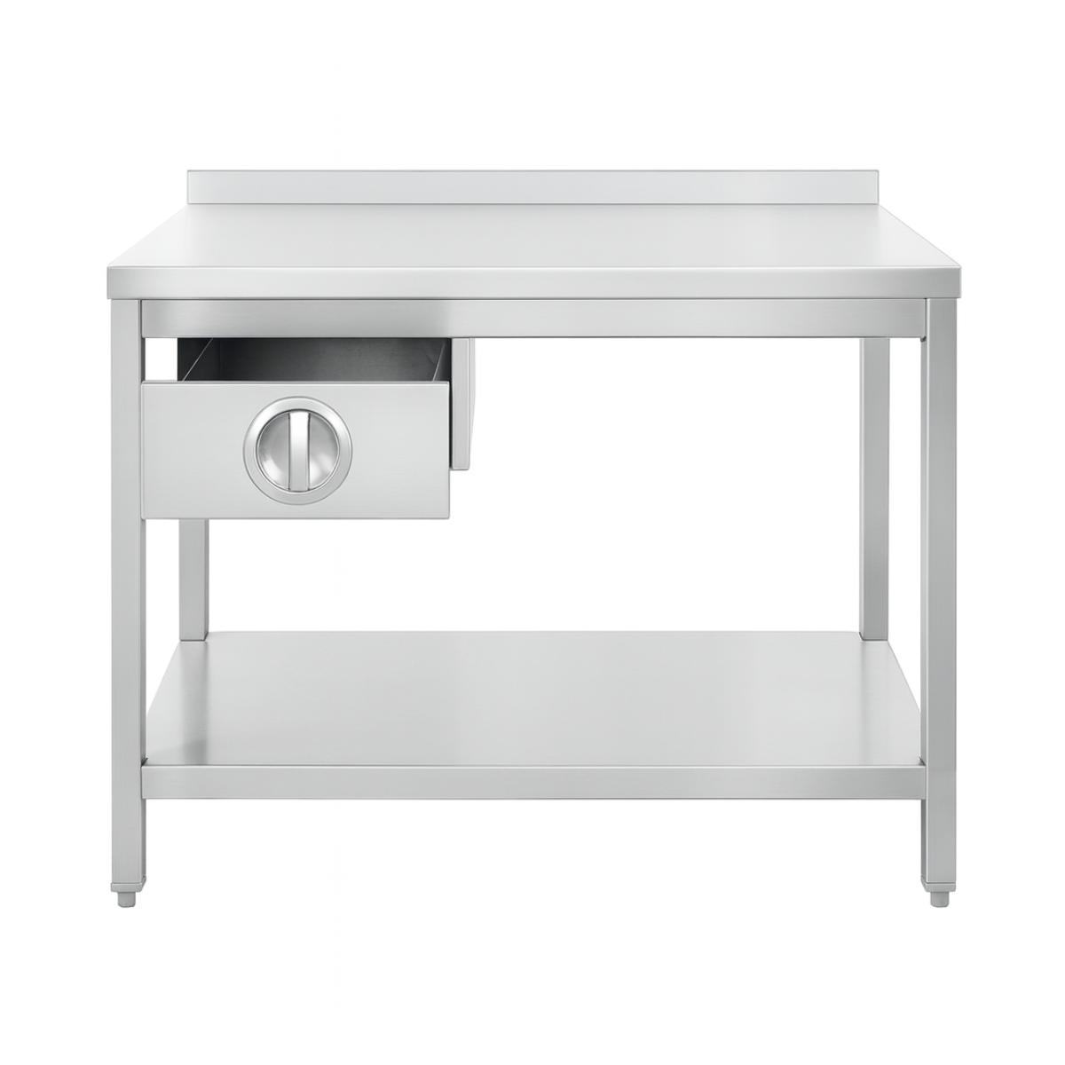 Masa de lucru inox cu blat din polietilena, 1 sertar si polita inferioara 120*60*85 - 2