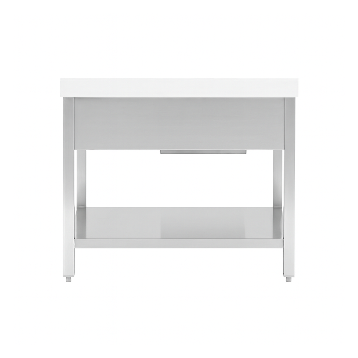 Masa de lucru inox cu blat din polietilena, 1 sertar si polita inferioara 220*60*85 - 3