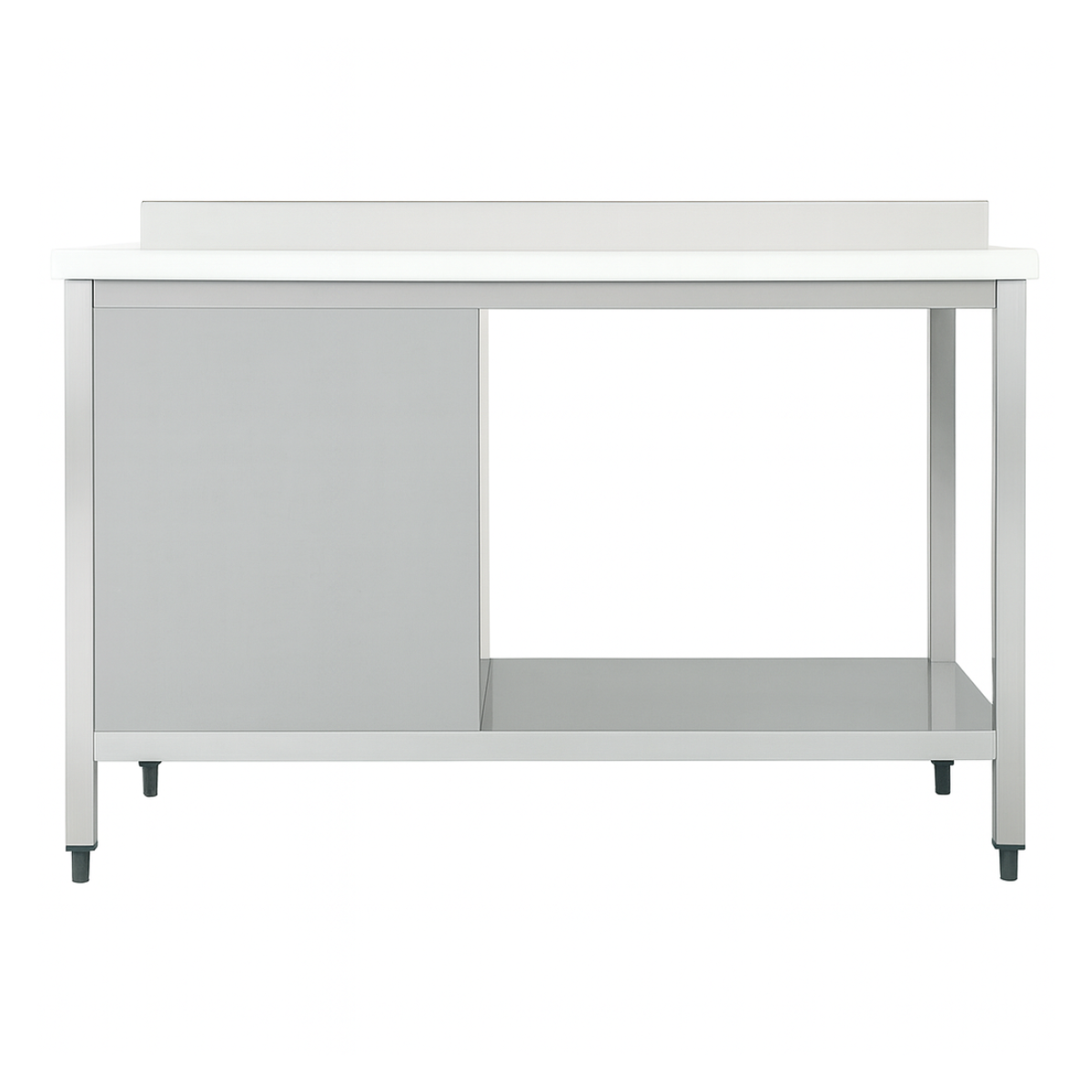 Masa de lucru inox cu blat din polietilena, 3 sertare si polita inferioara 200*60*85 - 2