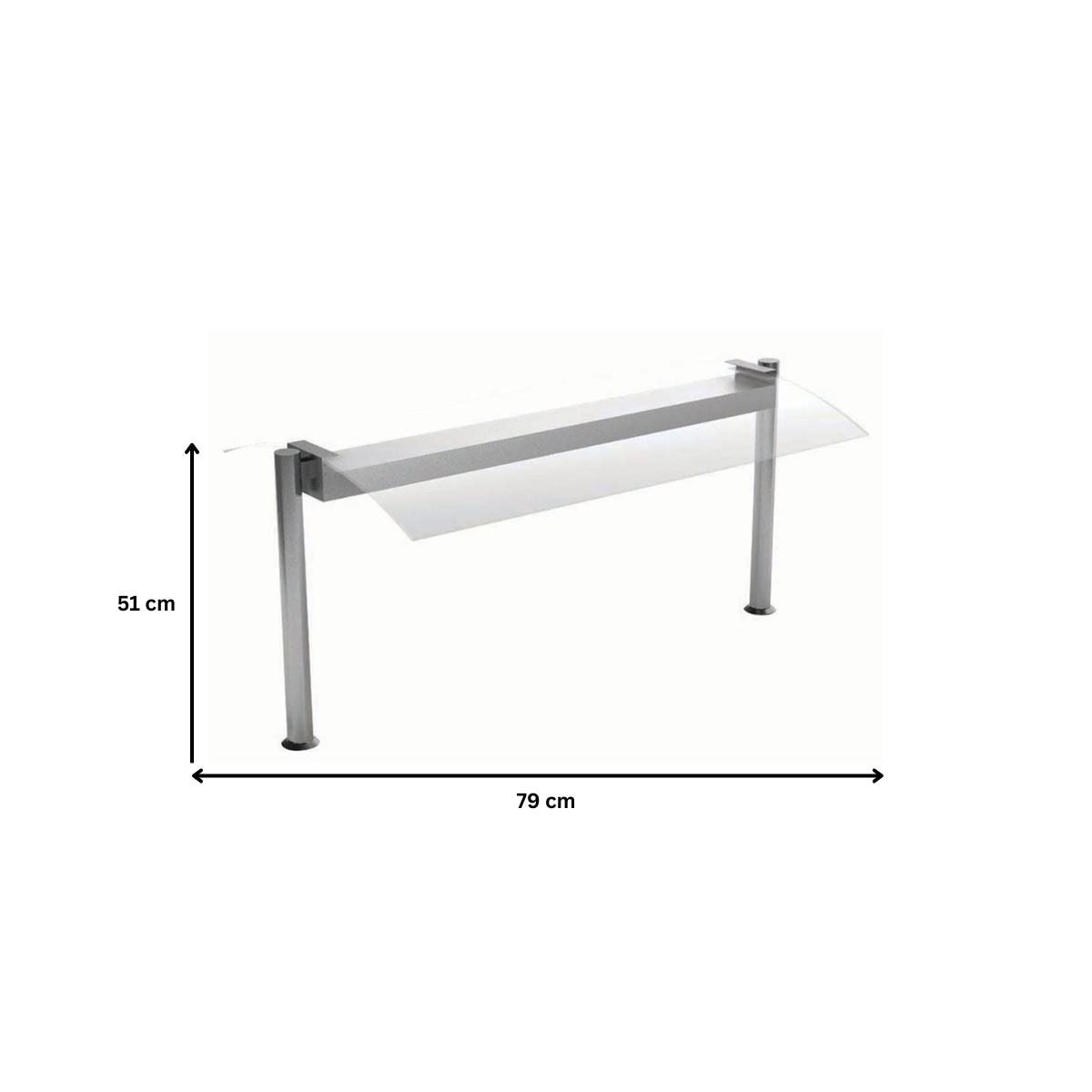 Suprastructura cu sticla indoita si iluminare led 79 cm - 1