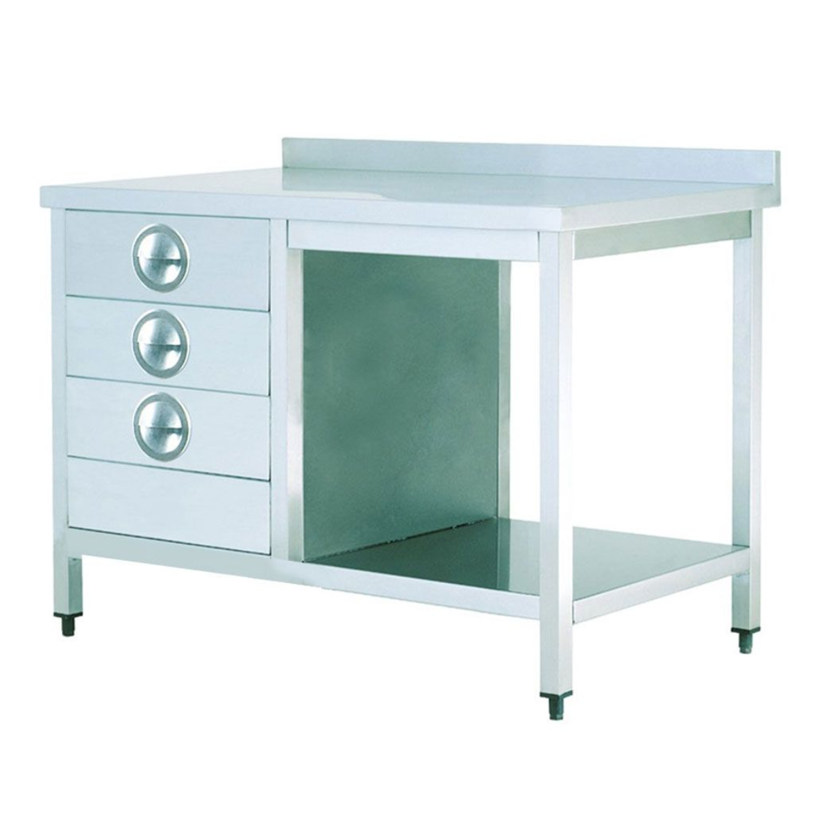 Masa de lucru inox cu 3 sertare si polita inferioara 200*60*85 - 4