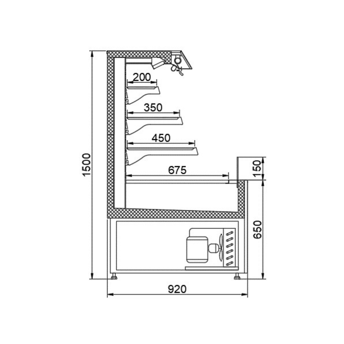 Vitrina frigorifica self-service produse snacks si bauturi 250 cm - motor interior - 2