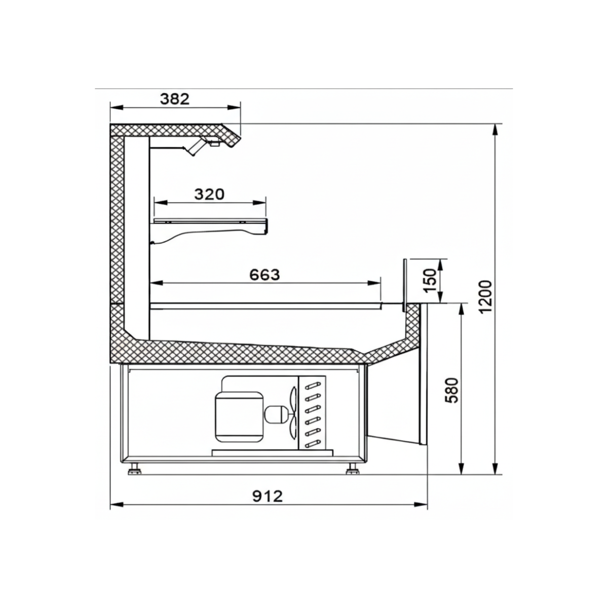 Vitrina frigorifica self-service produse snacks si bauturi 187 cm - motor interior - 2