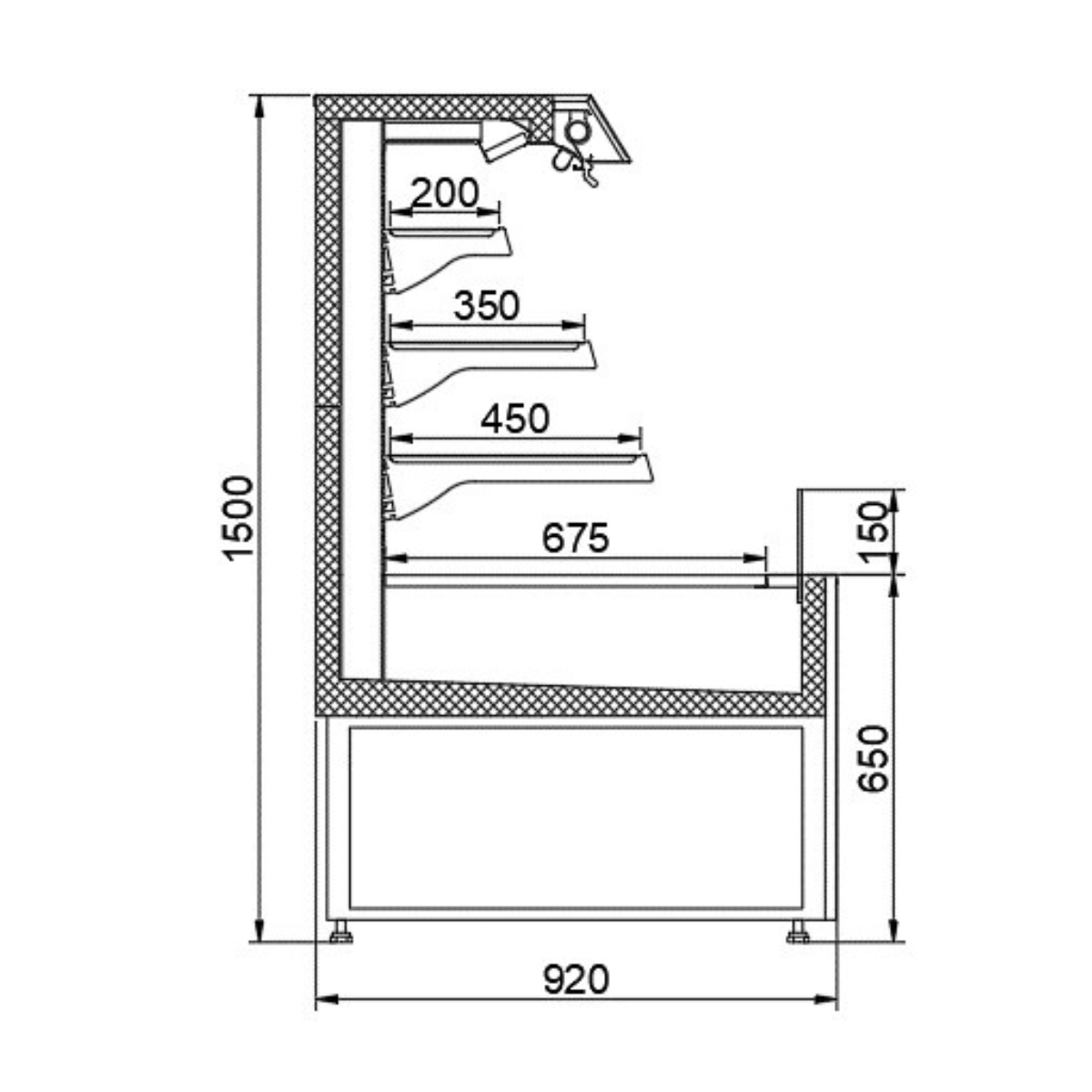 Vitrina frigorifica self-service produse snacks si bauturi 187 cm - motor exterior - 2