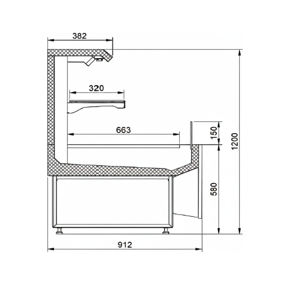Vitrina frigorifica self-service produse snacks si bauturi 125 cm - motor exterior - 3