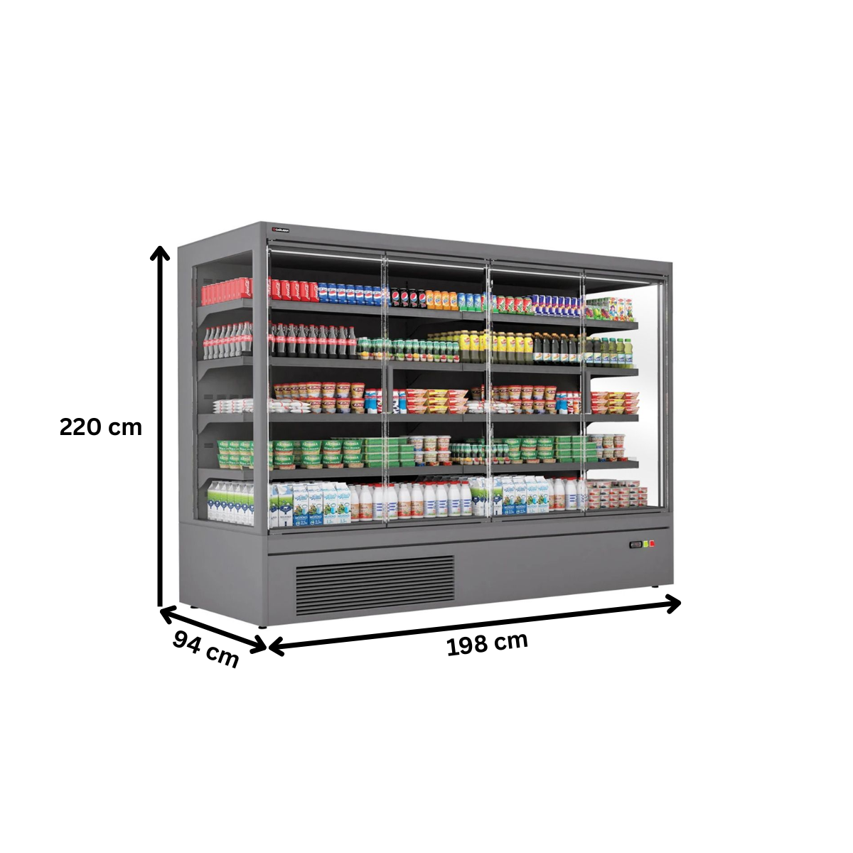 Raft frigorific pentru carne-mezeluri-lactate-bauturi 198 cm - motor interior - 2
