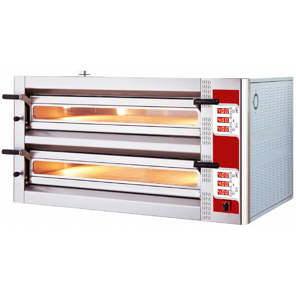 Cuptor profesional pizza electric cu panou de control electronic programabil 6+6 pizza / 30 cm - 0