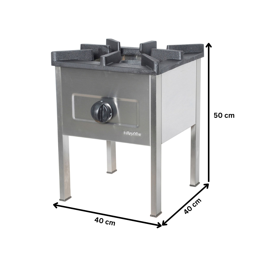 Aragaz de podea profesional, OZTI, inox, 1 arzator central, 4 kW, 40*40*50 cm - 2