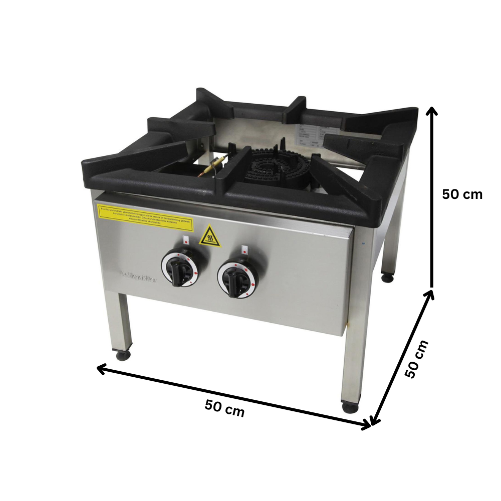 Aragaz de podea profesional, OZTI, 2 arzatoare concentrice, 10 kW, 50*50*50 cm - 2