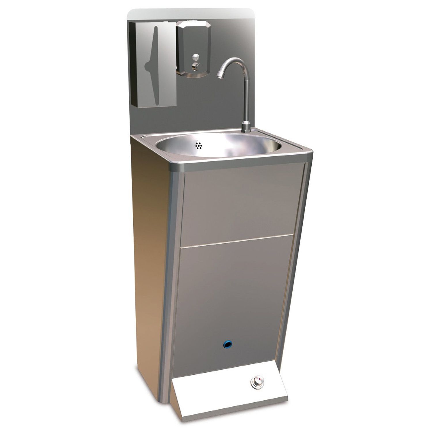 Chiuveta cu actionare la picior, inox, 45*45*125 cm - 0