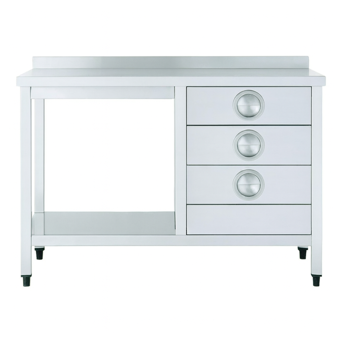 Masa de lucru inox cu 3 sertare si polita inferioara 180*70*85 - 2