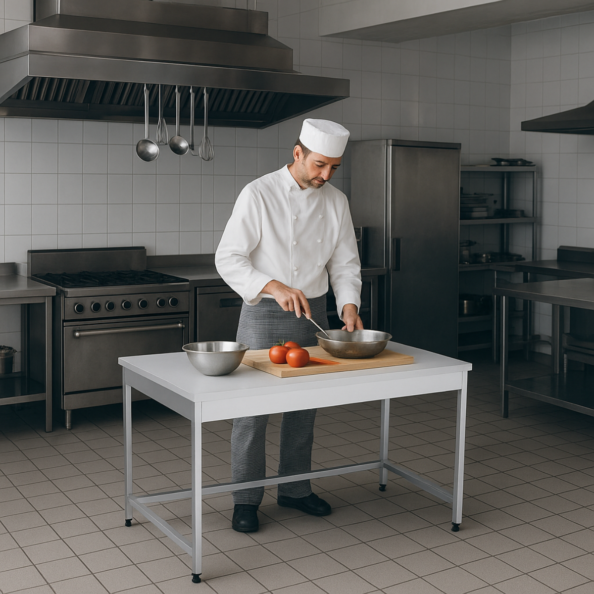 Masa de lucru inox cu blat din polietilena 160*60*85 - 2