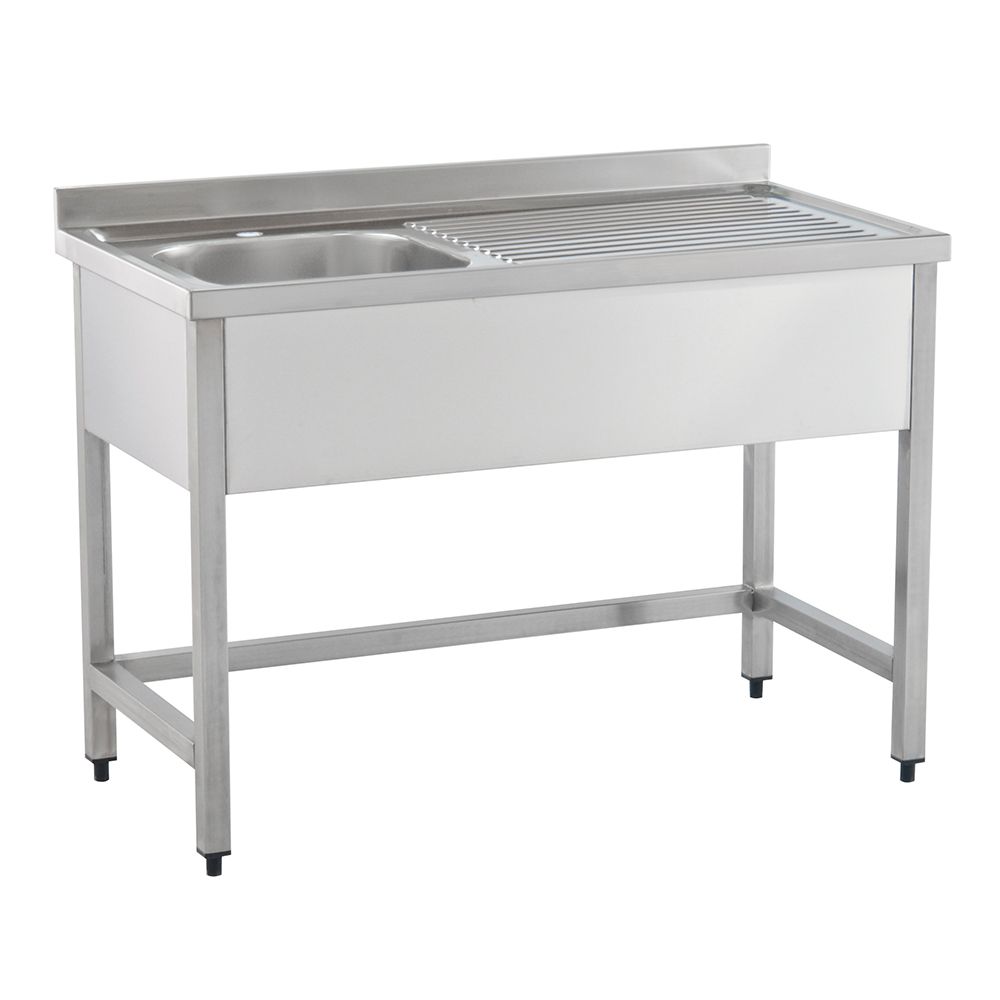 Spalator cu 1 cuva pe partea stanga si picurator, inox, 100*60*85 cm - 0