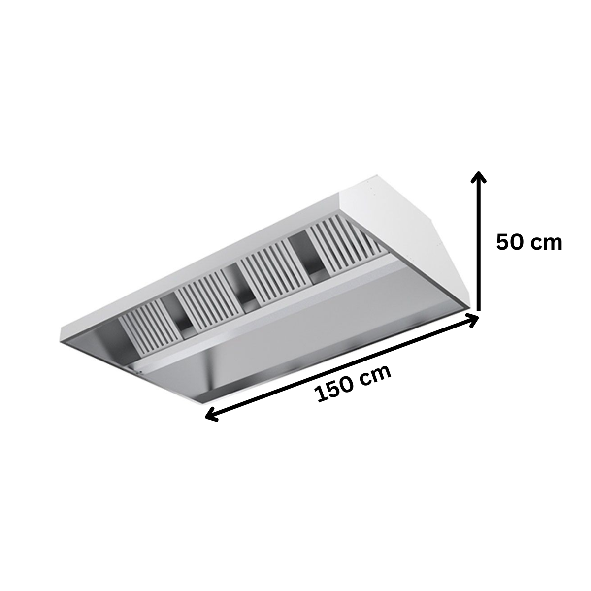 Hota centrala cu filtre, inox, 150*150*50 cm - 1