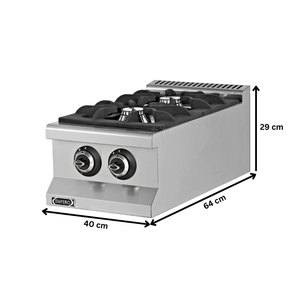 Masina de gatit pe gaz, inox, 2 arzatoare, 40*64*29 cm - 2