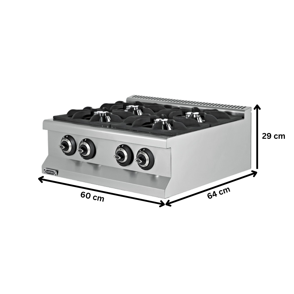 Masina de gatit pe gaz, inox, 4 arzatoare, 60*64*29 cm - 1