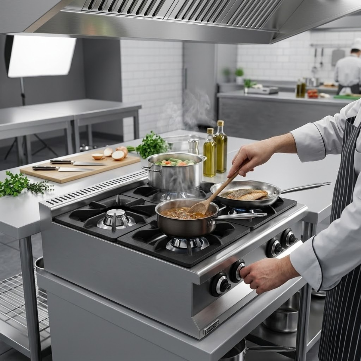 Masina de gatit pe gaz, inox, 4 arzatoare, 60*64*29 cm - 3