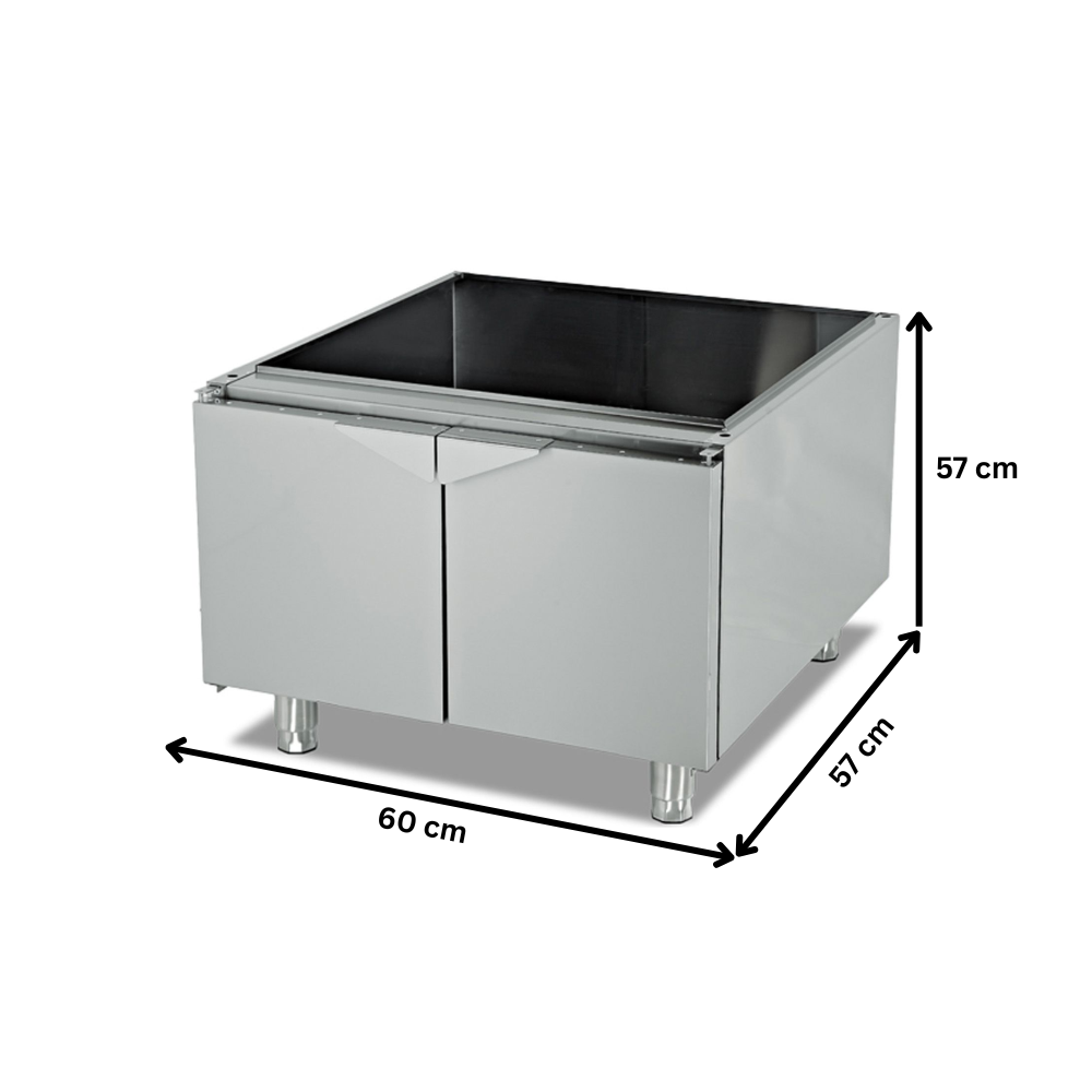 Dulap neutru dublu cu usi batante, inox, 60*57*57 cm - 2