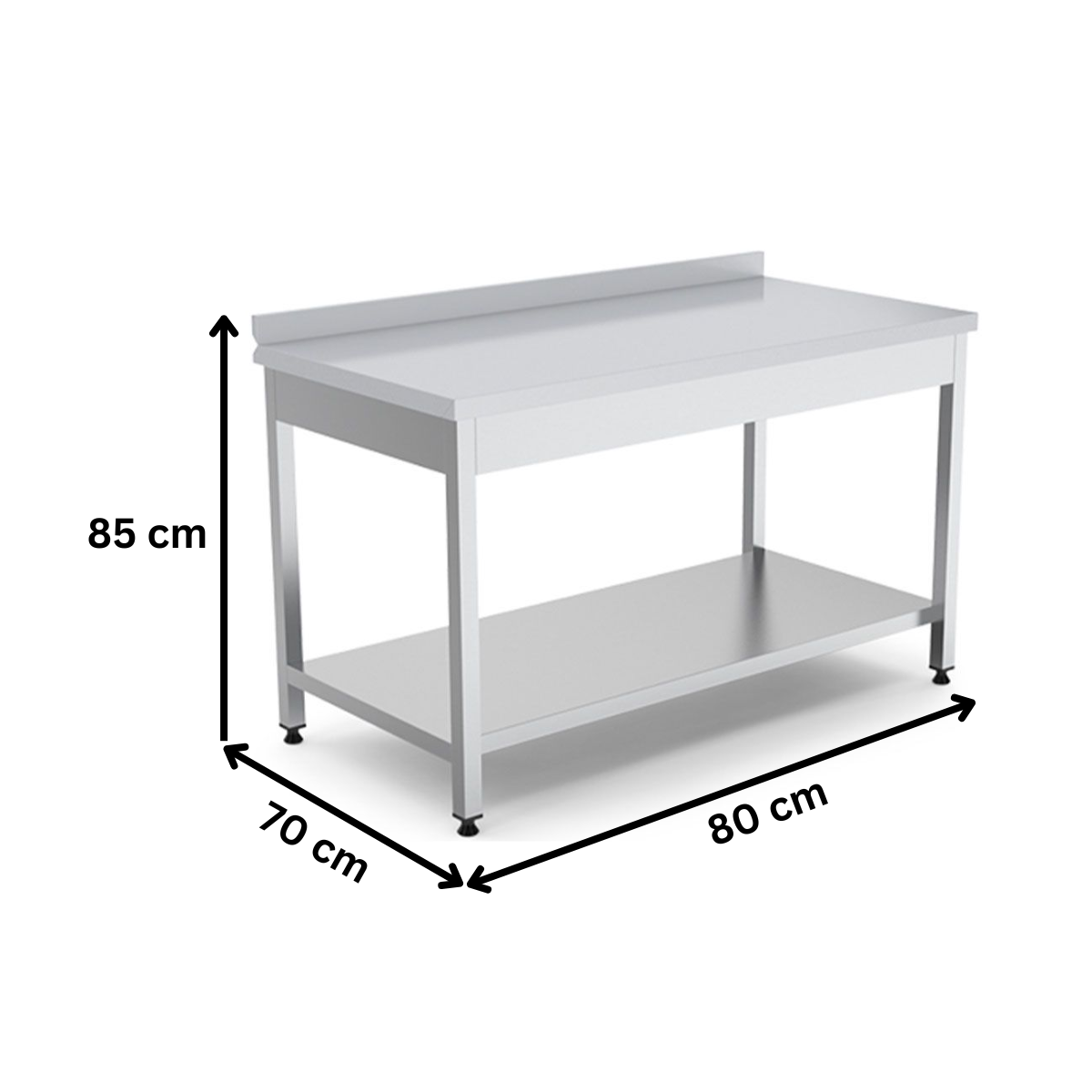 Masa de lucru inox cu polita inferioara 80*70*85 - 1