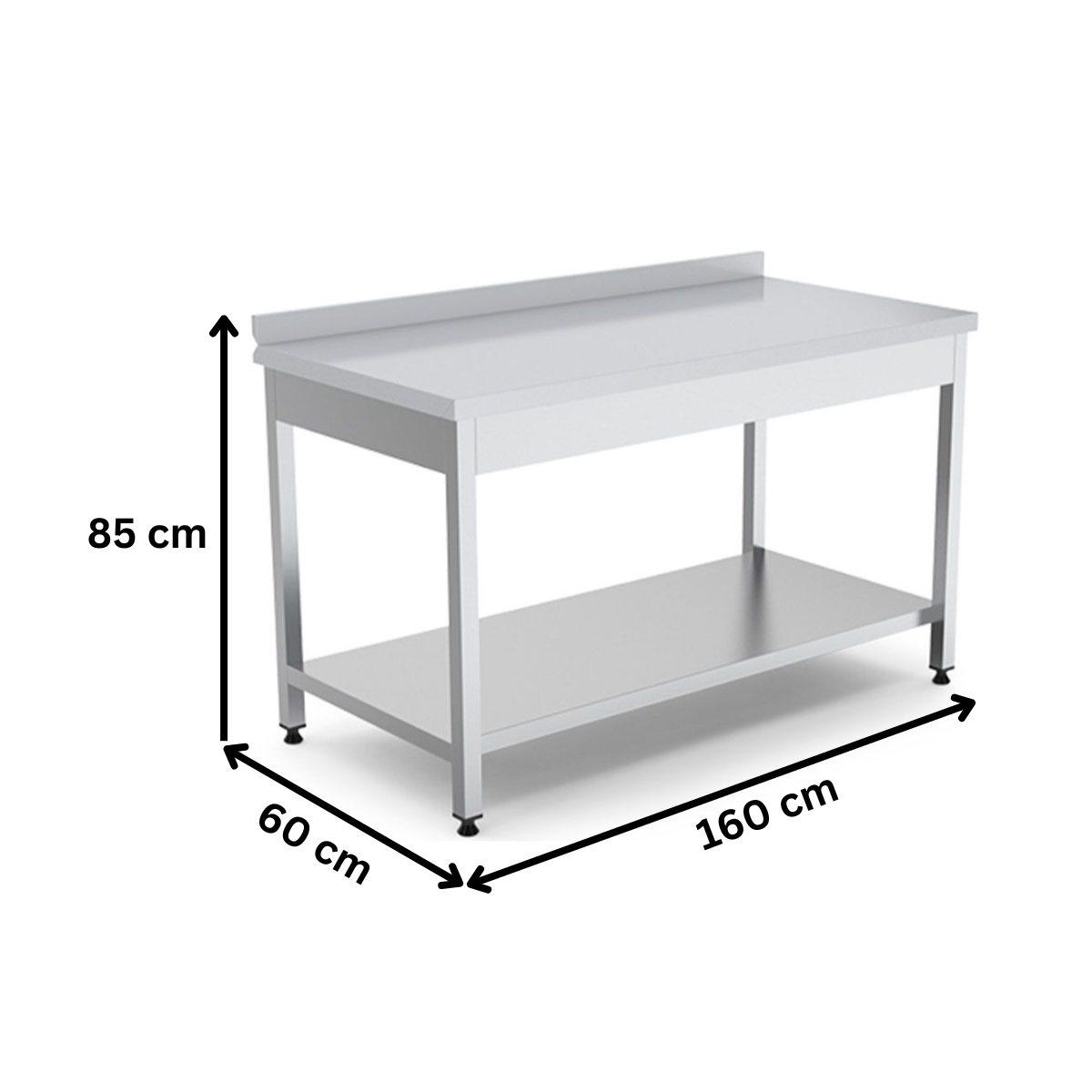 Masa de lucru inox cu polita inferioara 160*60*85 - 1