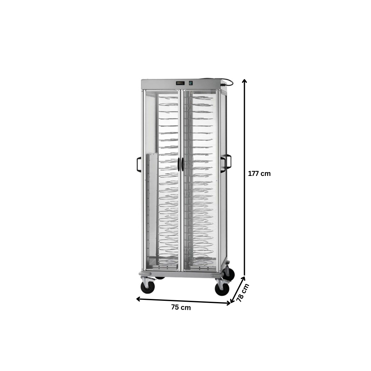 Carucior incalzire tip dulap 88 farfurii 18/23 cm - 4