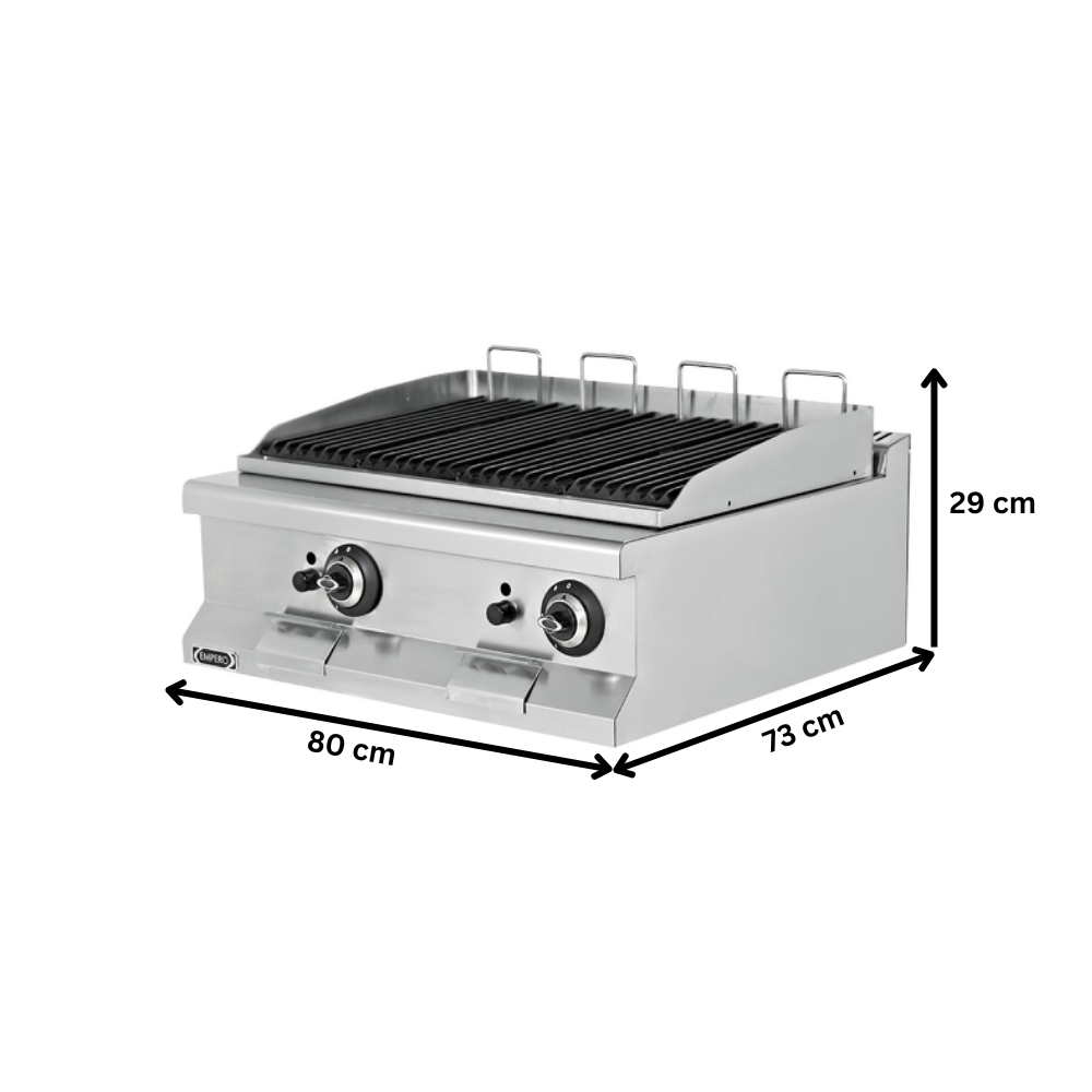 Grill pe gaz profesional, inox, cu steamer, 80*73*29 cm - 1