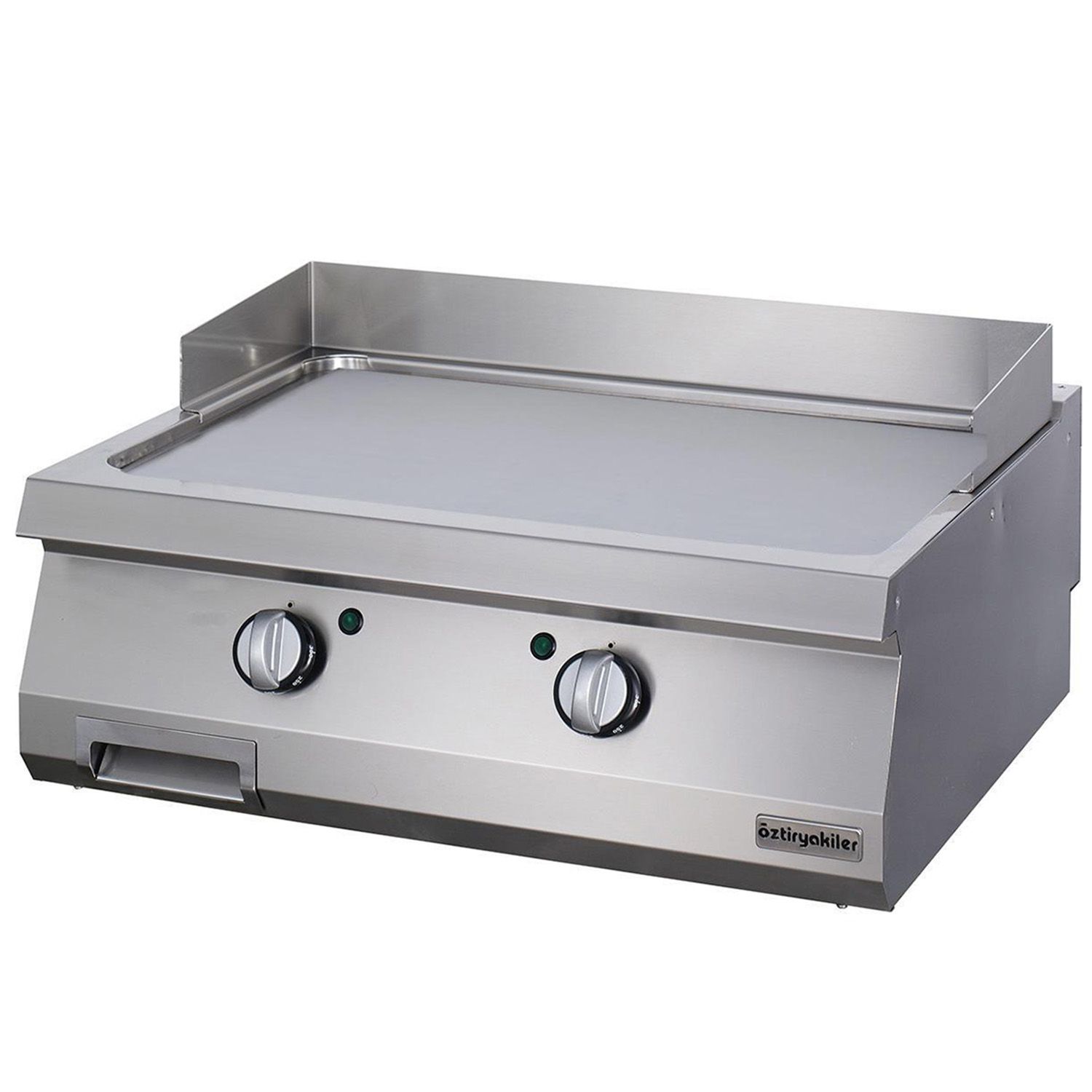 Grill electric profesionsal OZTI, inox, cu suprafata neteda, 80*90*28 cm - 0