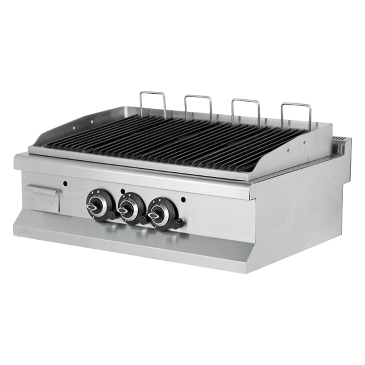 Grill pe gaz profesional, inox, cu roca vulcanica, 90*64*29 cm - 0
