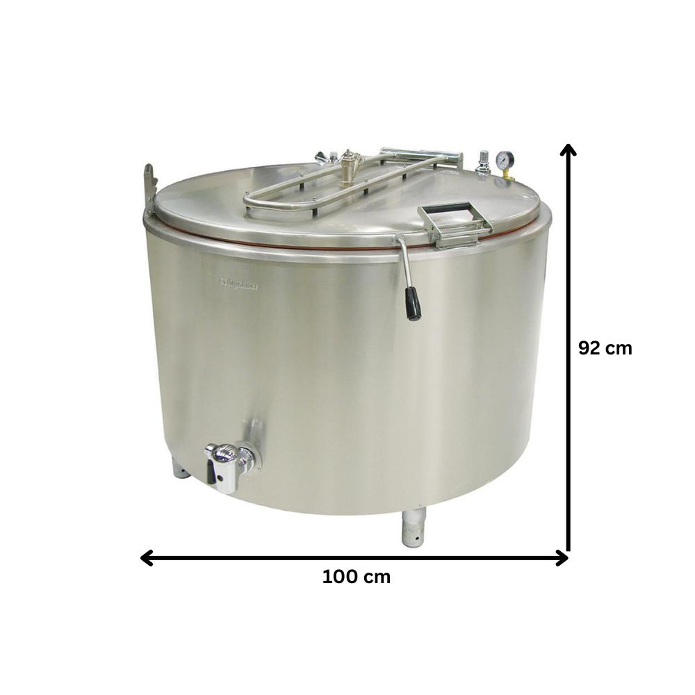 Marmita cu abur extern, profesionala, OZTI, inox, 400 lt, 100*92 cm - 1